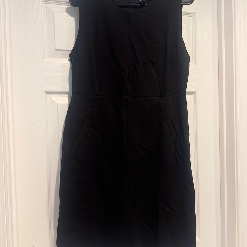 Lands' End Black Sleeveless Sheath Mini Dress